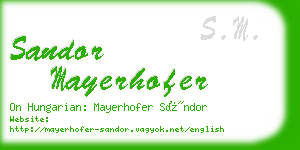 sandor mayerhofer business card